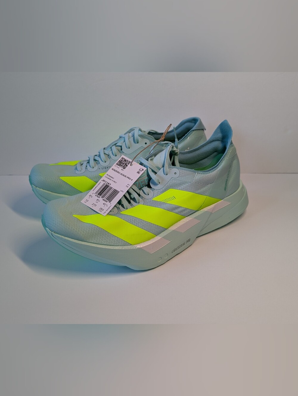 Adidas ADIZERO ADIOS PRO 4 Flash Aqua Lucid Lemon (JR1243) Running Women's Sz 10